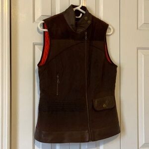 British made leather and suede trimmed vest